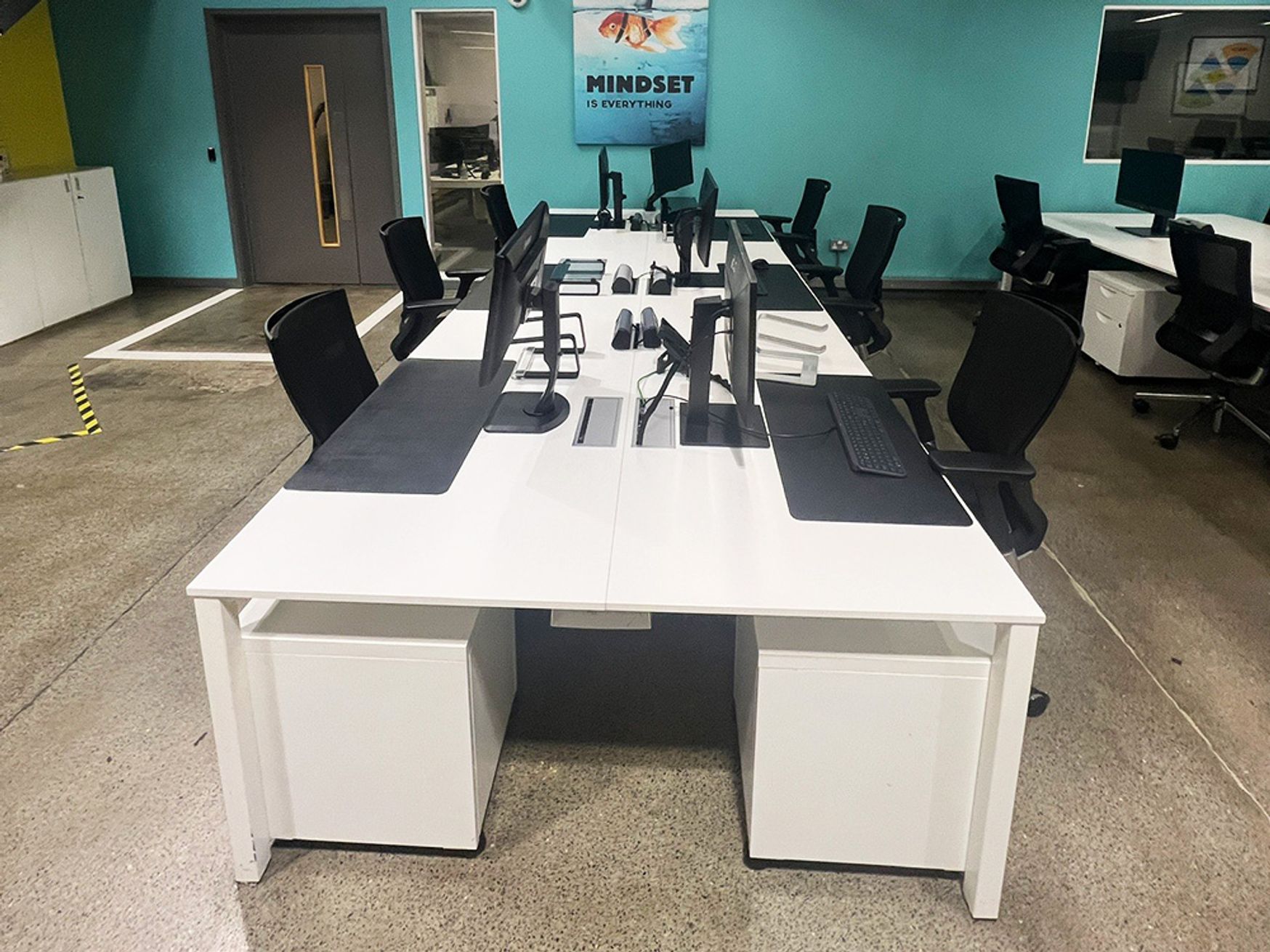 Used 1400mm Techo 'Alfa 200' White Bench Desks