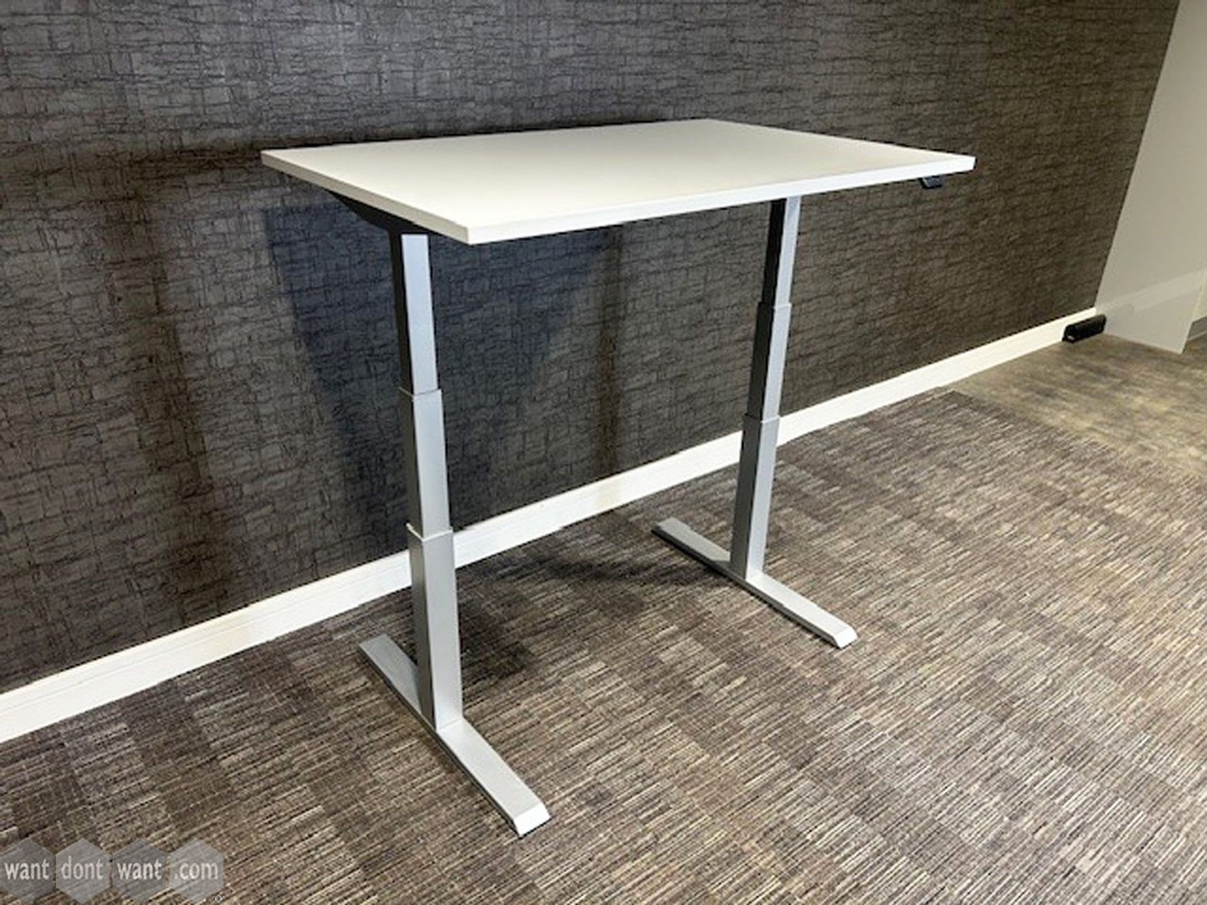 Used 1200mm Senator electric height adjustable desk with light grey top 