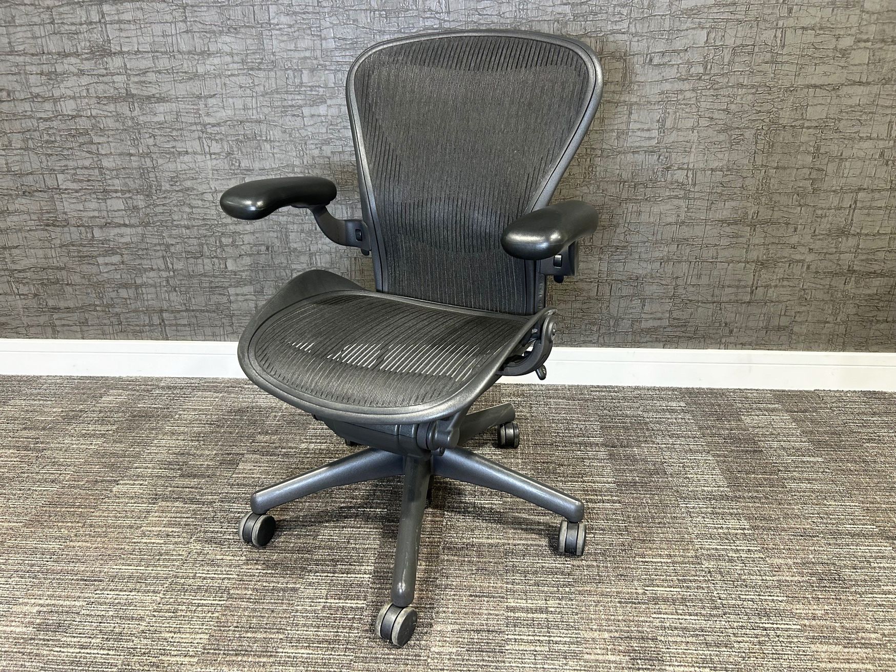 Used Herman Miller Aeron Chairs in Graphite Size B including Lumbar Support