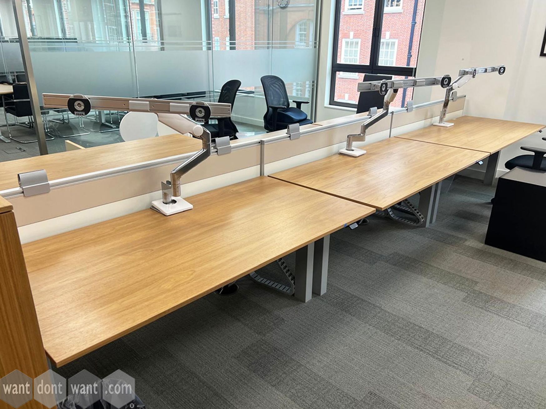 Used 1600mm Bene back to back bench desks