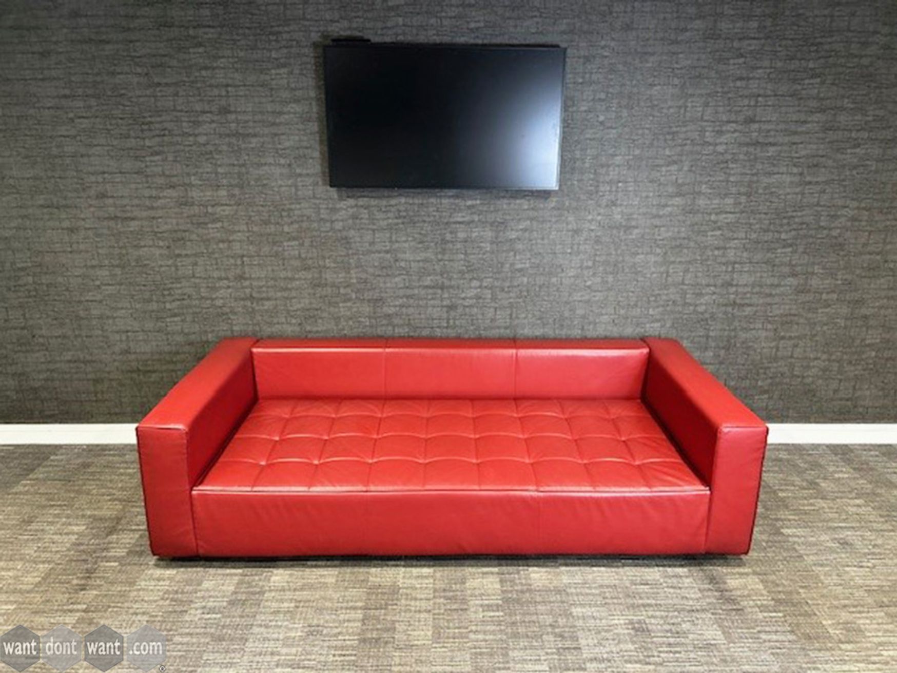 Used Zanotta 2350mmred sofa