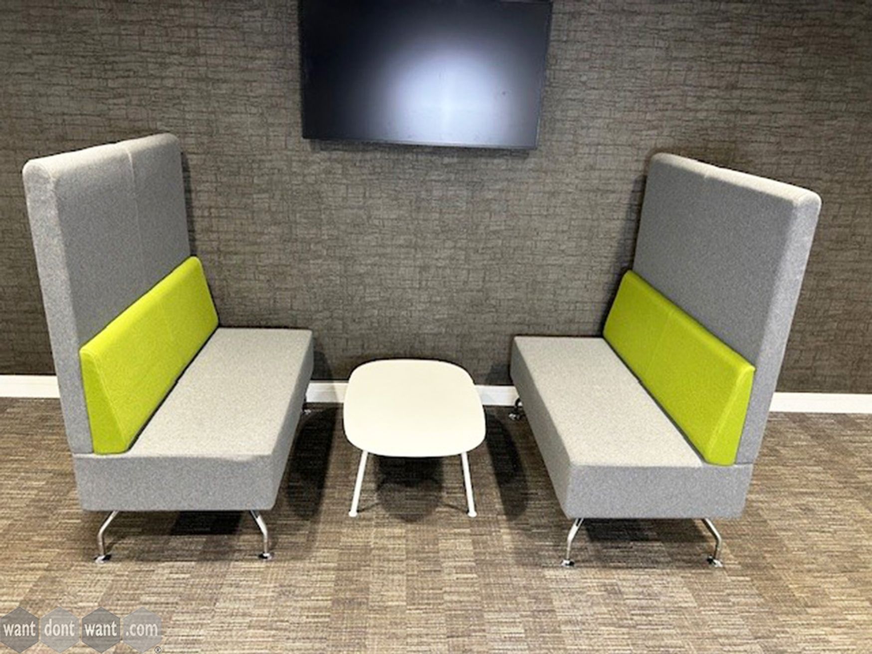 Used Orangebox banquet seating in green