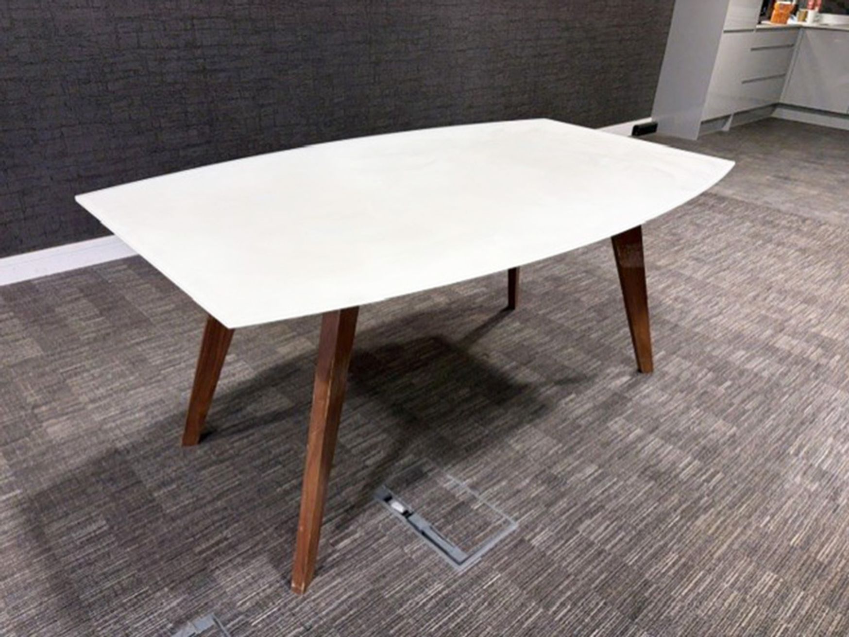 Used white frosted glass 1700mm table 