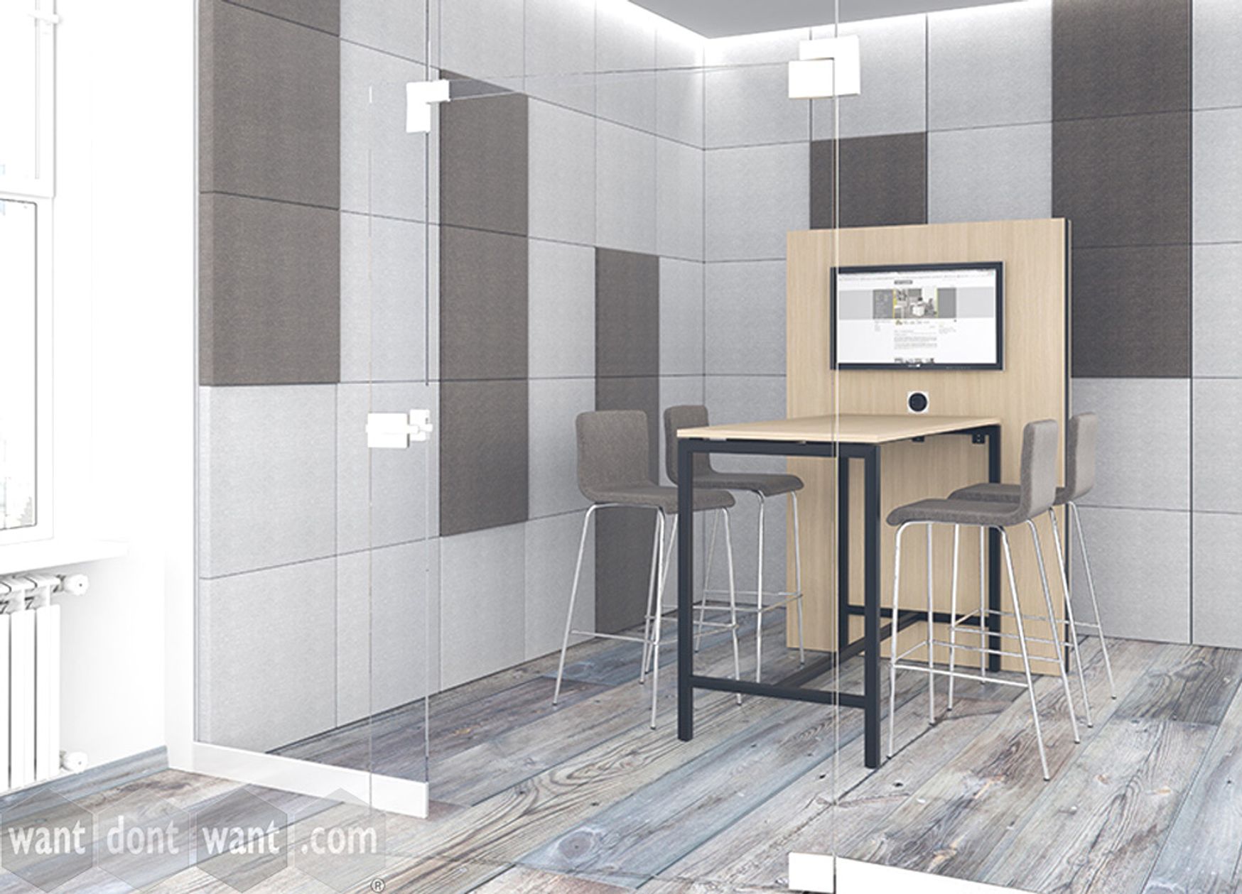 Brand New Media Wall with High Table