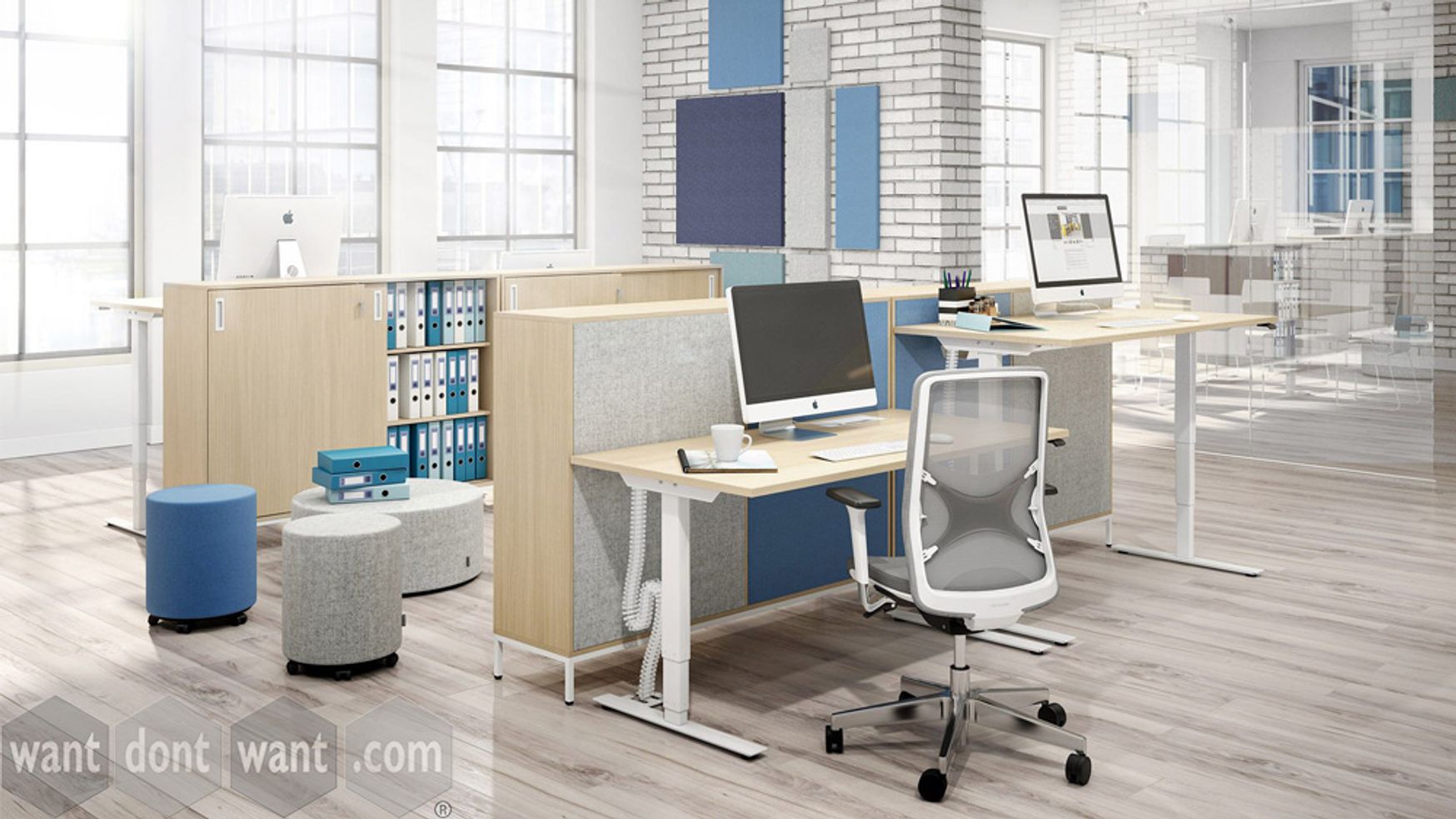 Electric height adjustable desks.