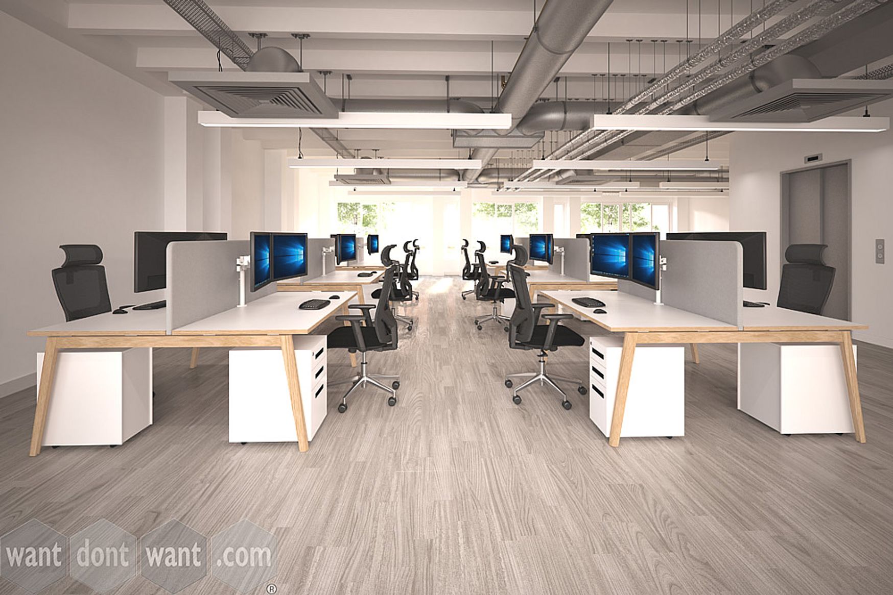 Brand New Solid Wooden Leg desk Range with MFC Tops