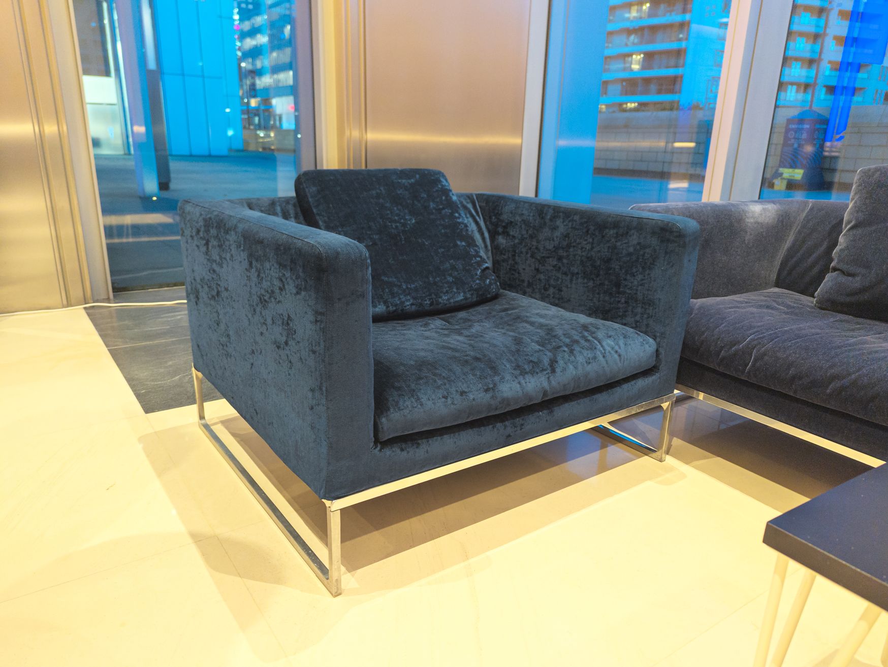 Used B&B Italia Tight Armchair in blue