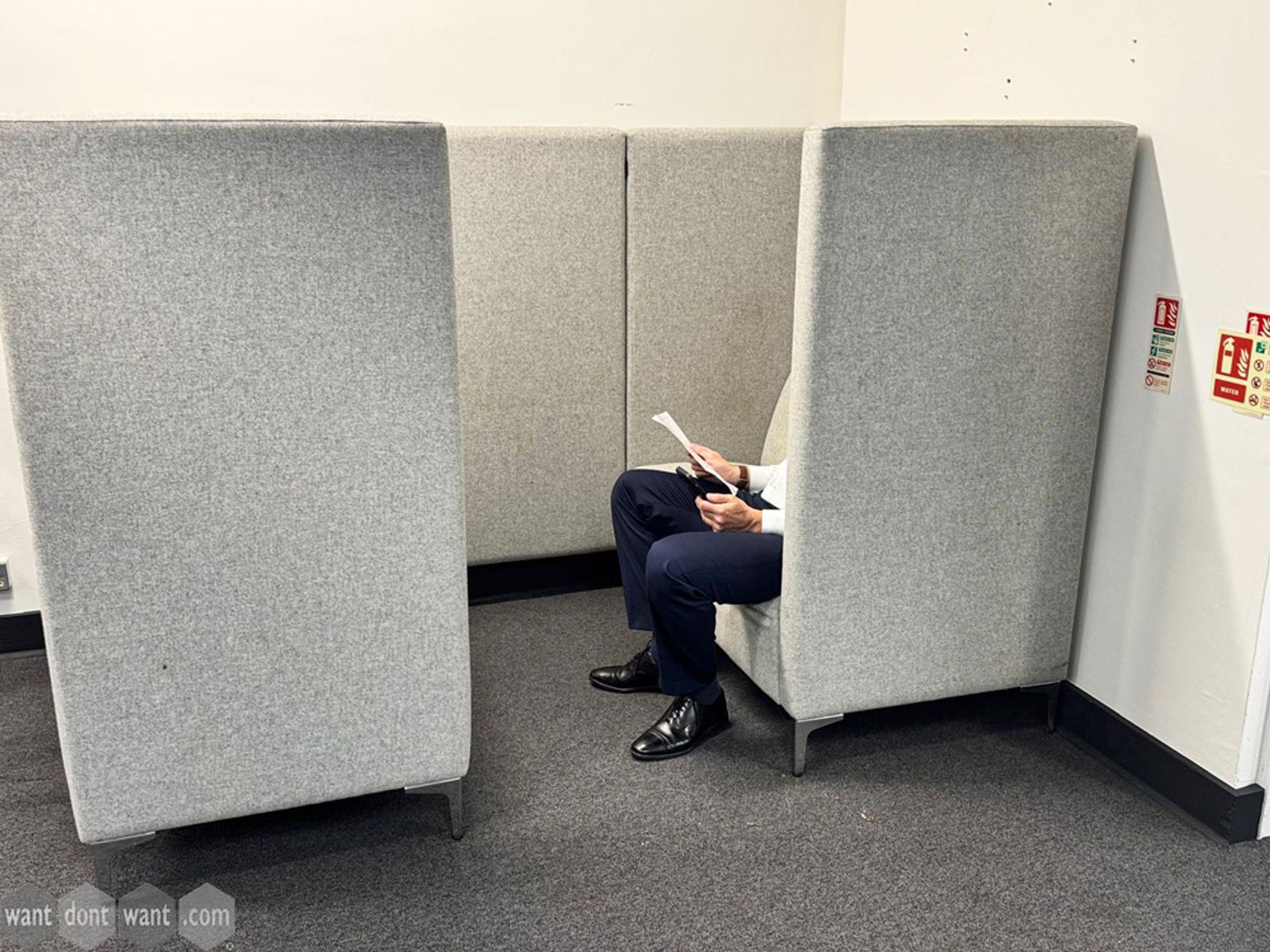 Used Frovi Huddle Cave 4-person meeting booths