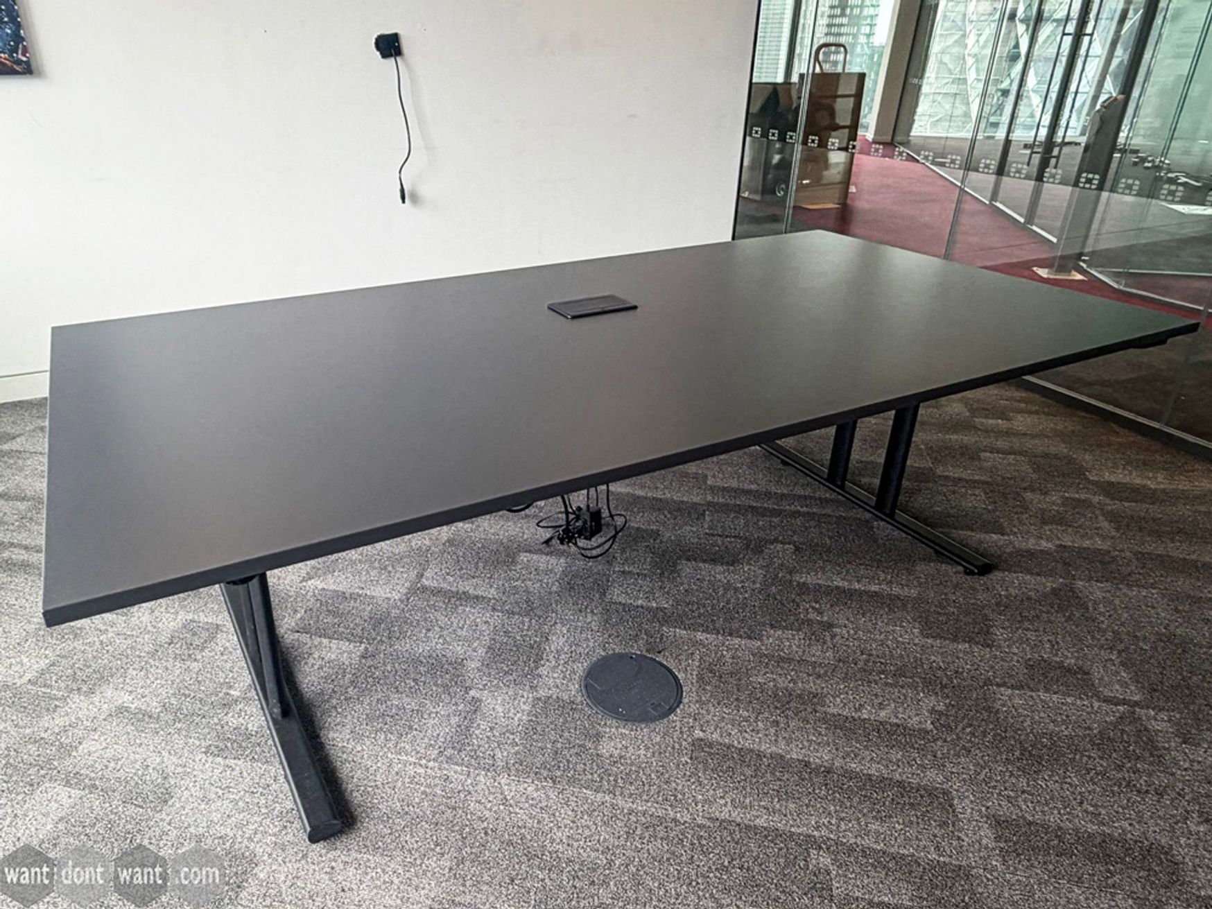 Used 2400mm folding meeting table with power