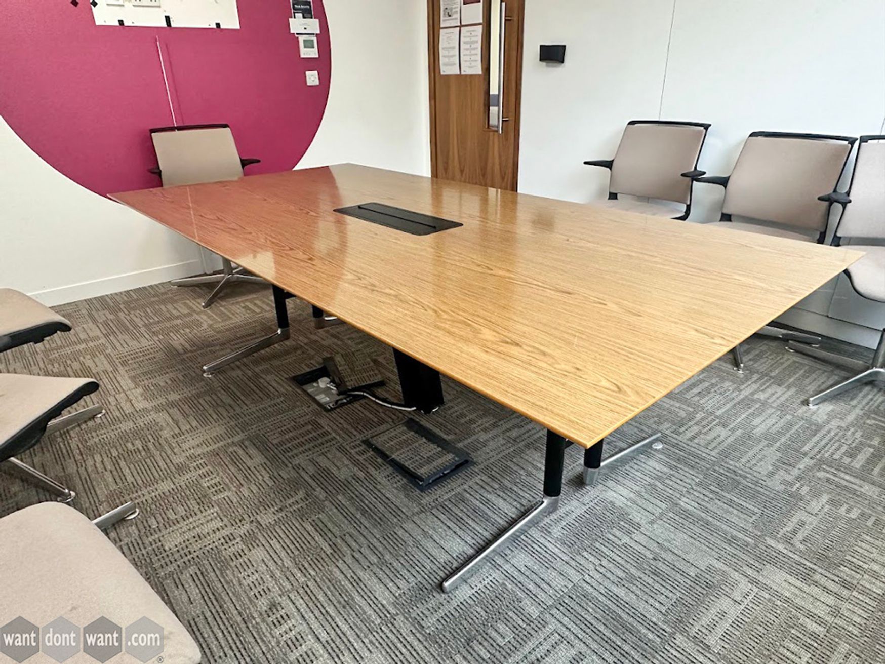 Used 2400mm Senator meeting table with central power