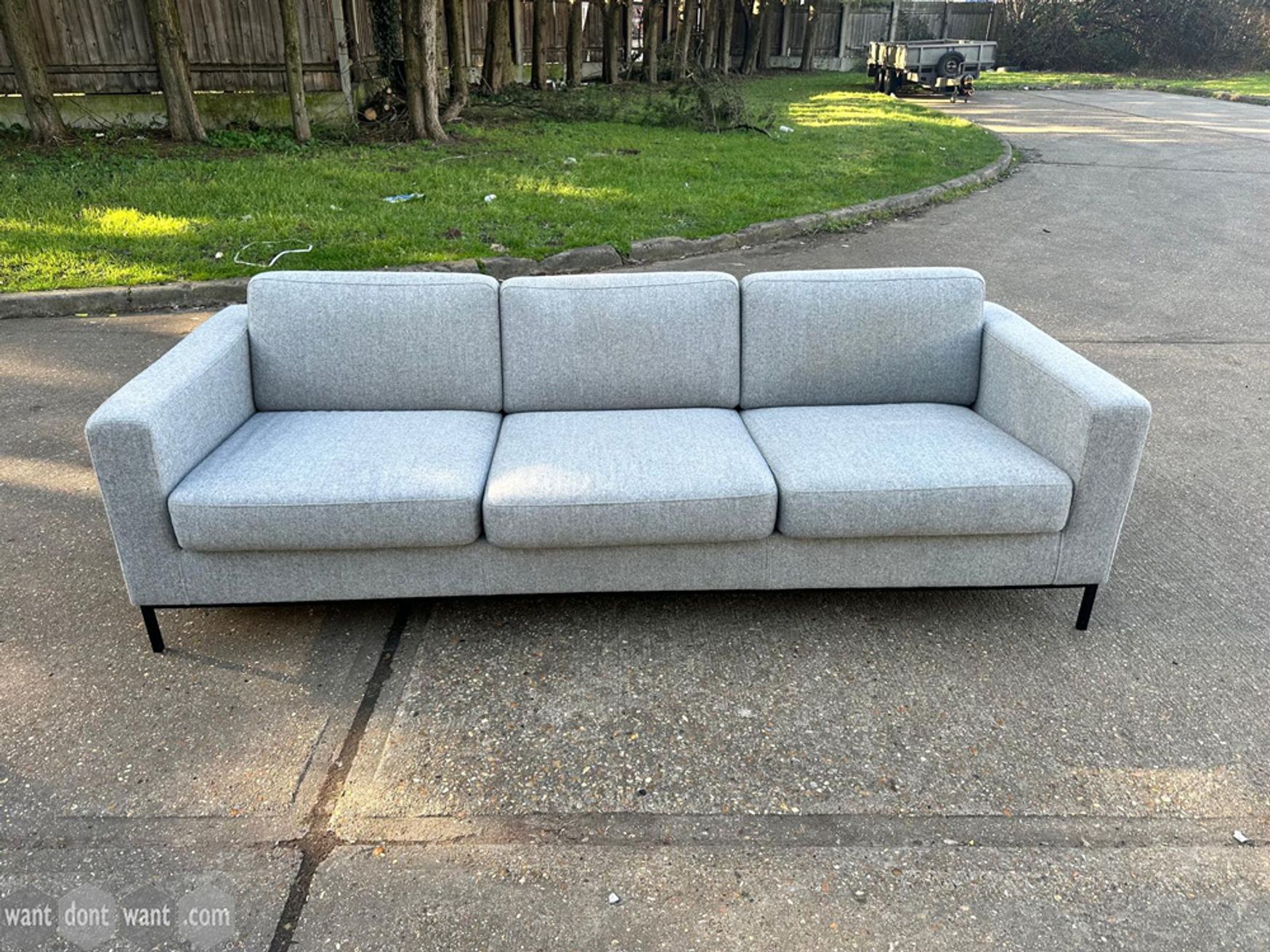 Used 2230mm Profim grey sofa