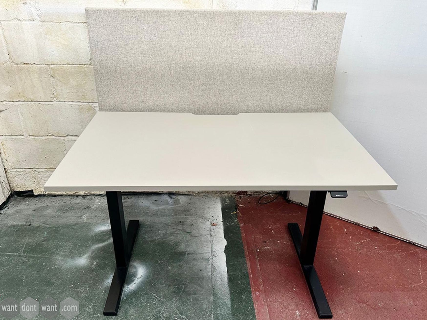 Used 1200mm sit stand desk with sliding top and cable tray 