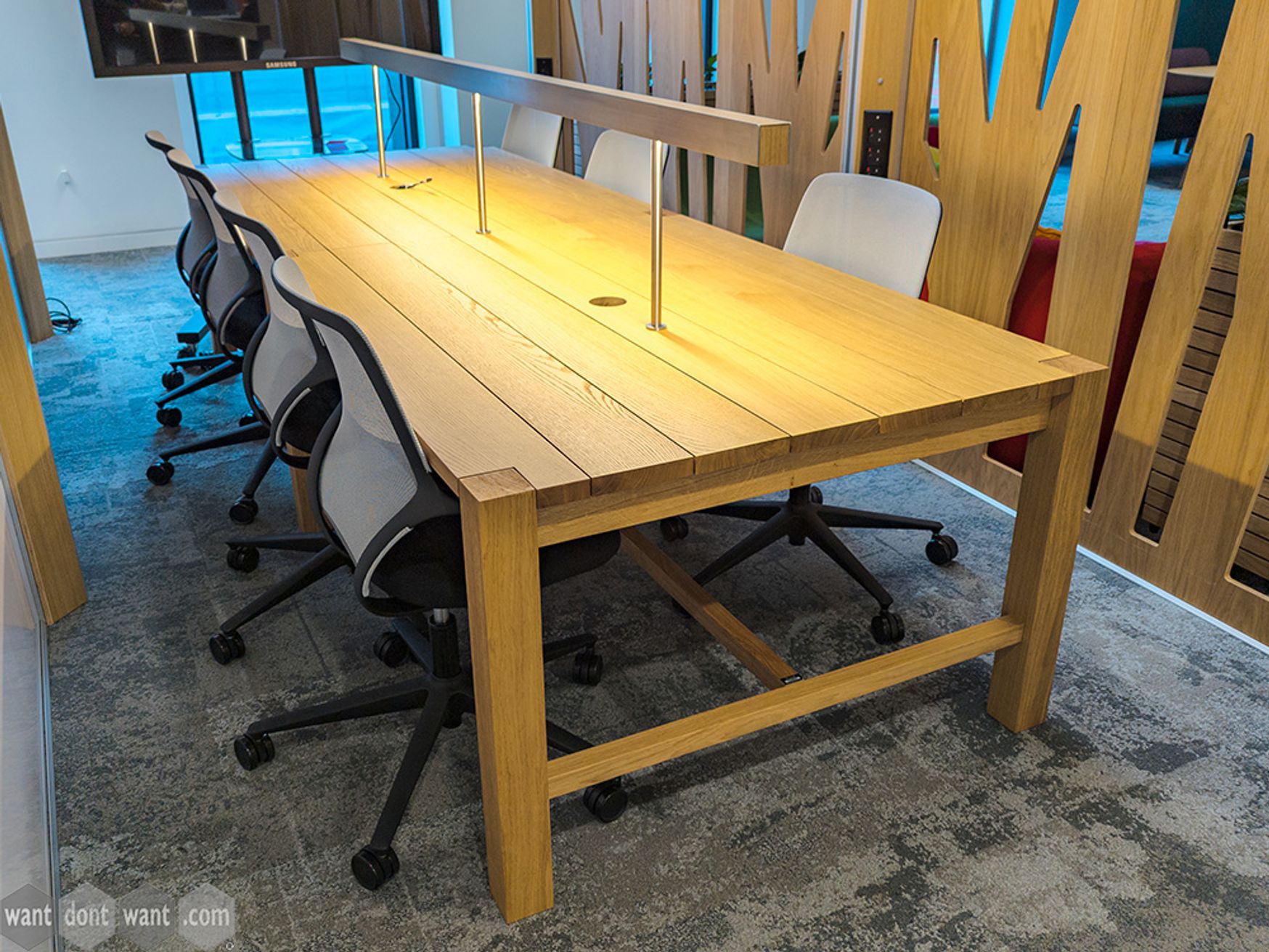 Used 3040mm Orangebox 'Library' Collaboration Table with Power & Lighting