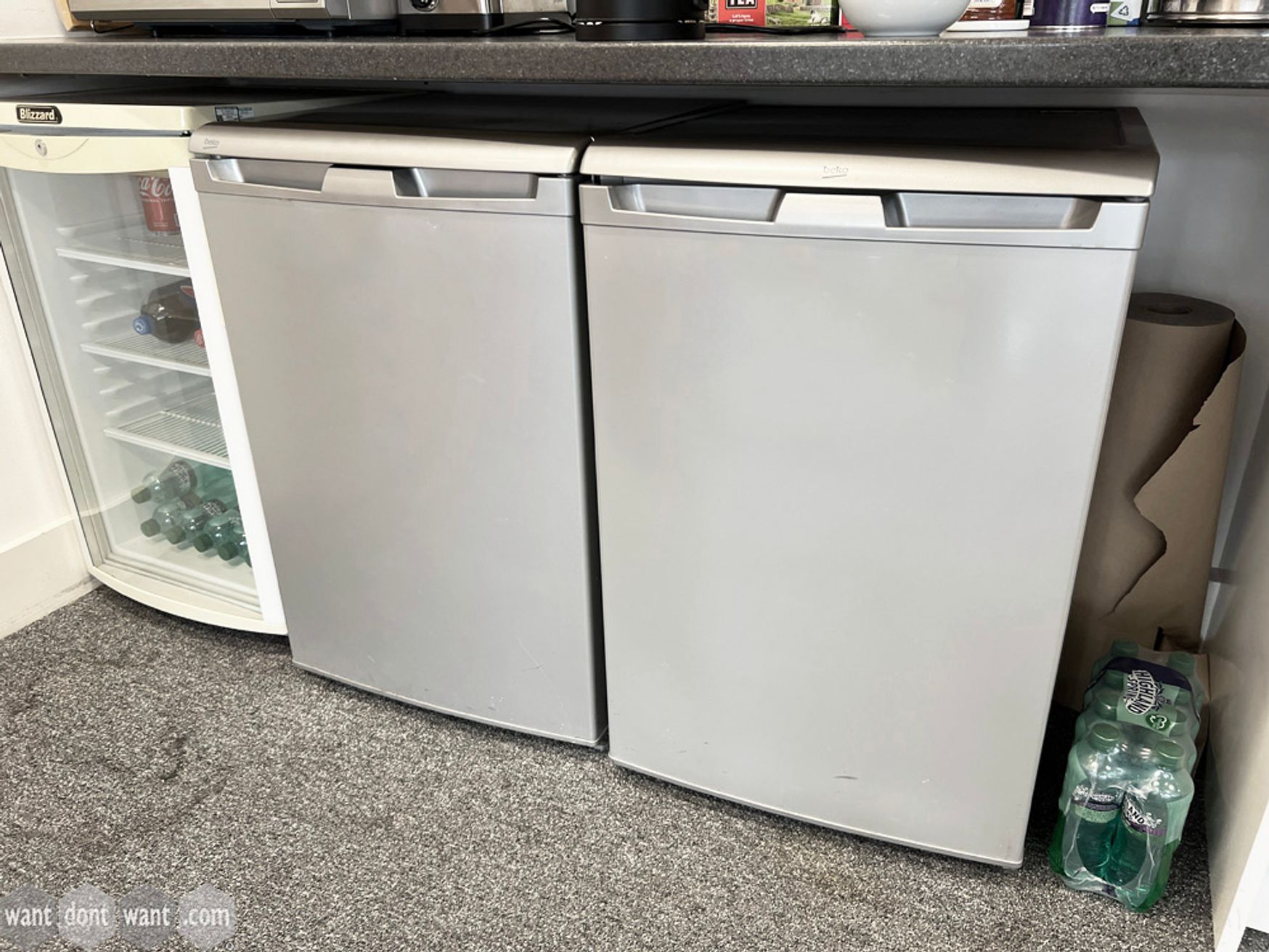Used 'Beko' silver fridges in good condition.