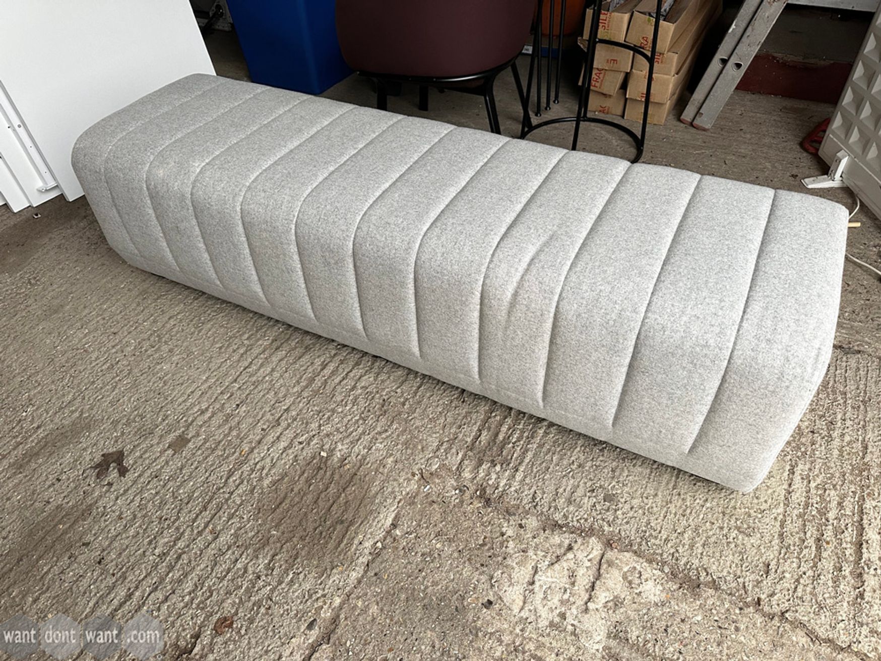 Used Allemuir HAB300 grey fabric bench seat 
