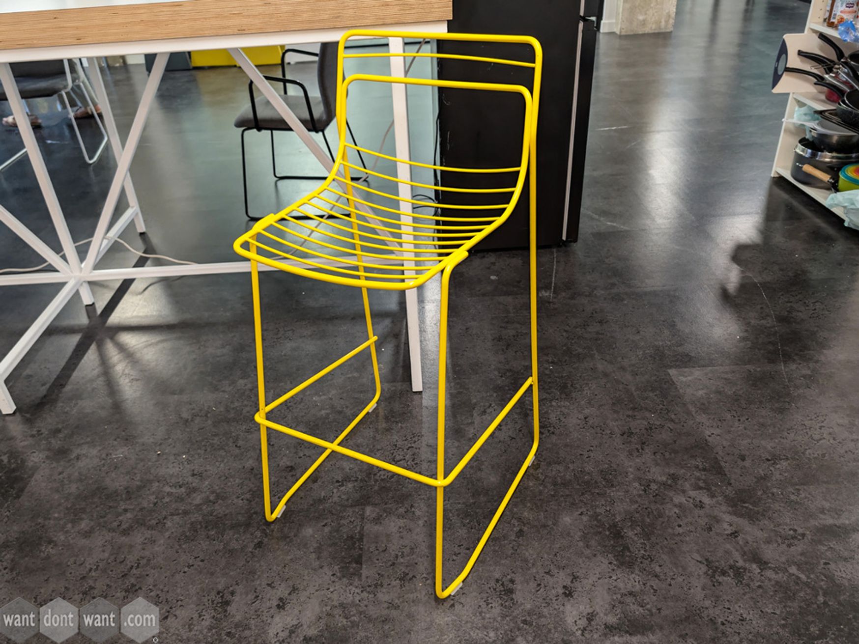 Used 760mm yellow metal stool