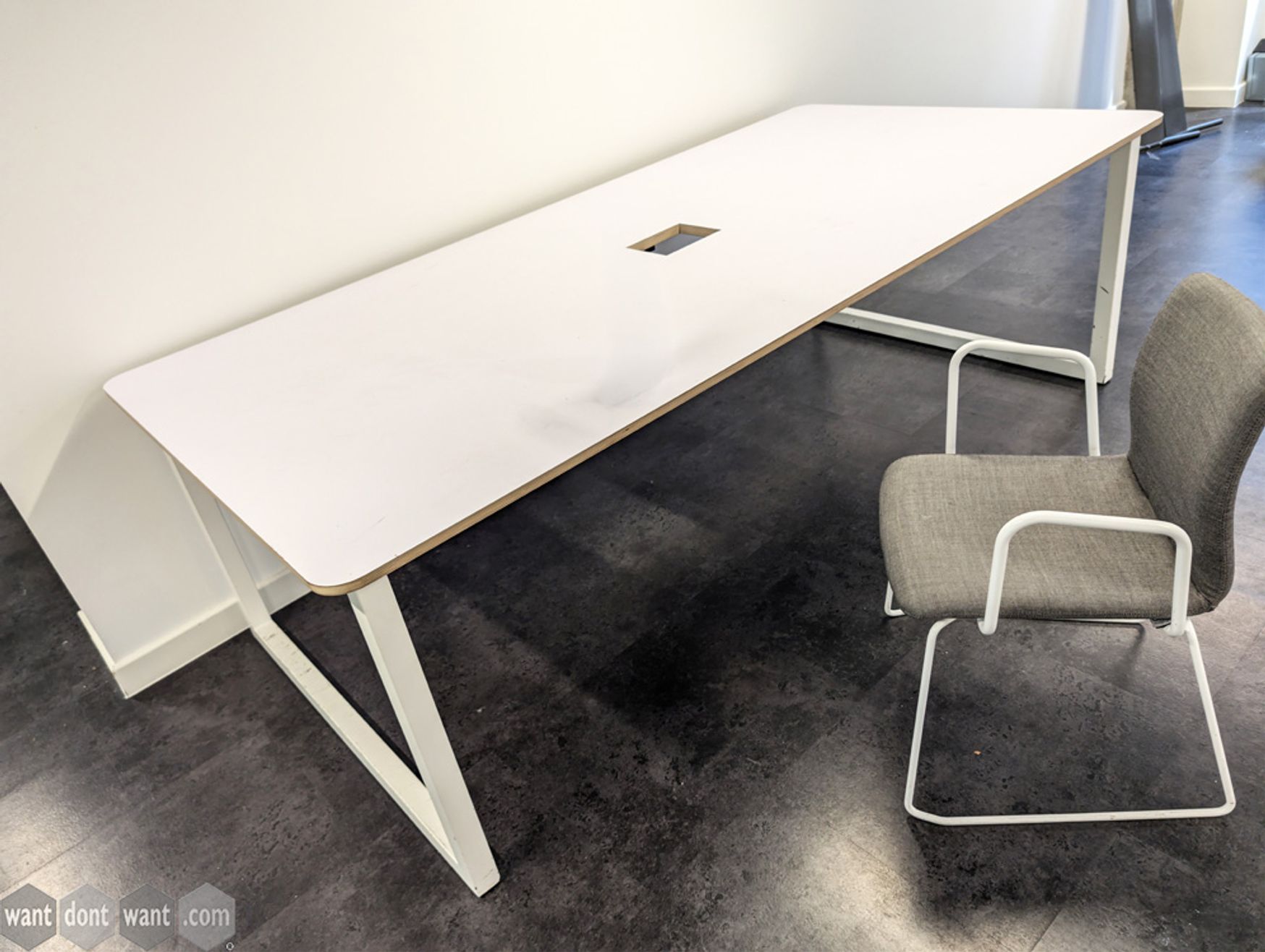 Used 2400mm Meeting table with 1-piece top and cut-out