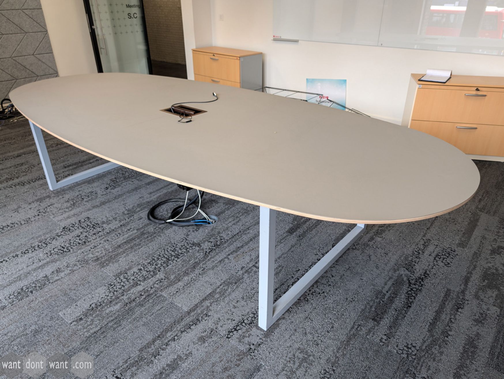 Used 3500mm meeting table with central power