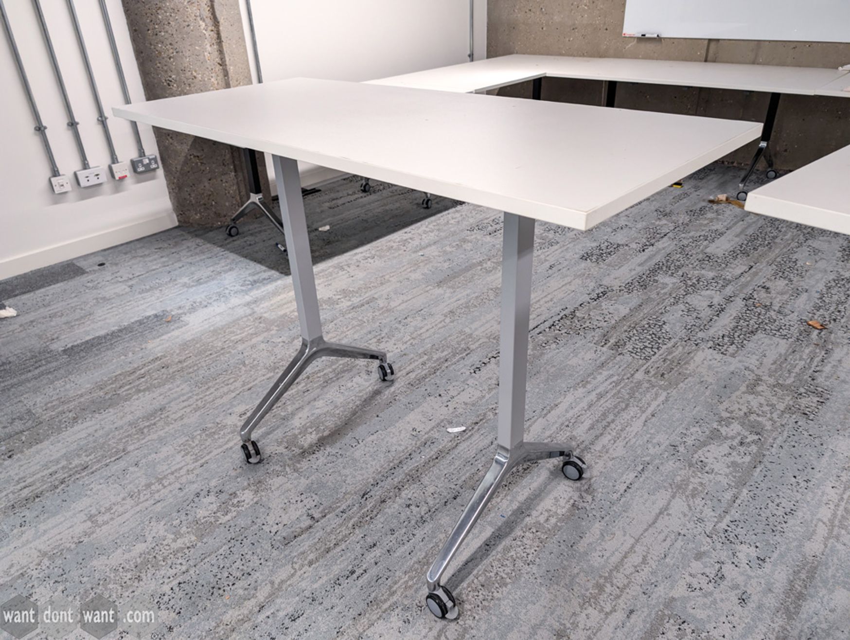 Used 1500mm Boss Design flip-top high table on castors