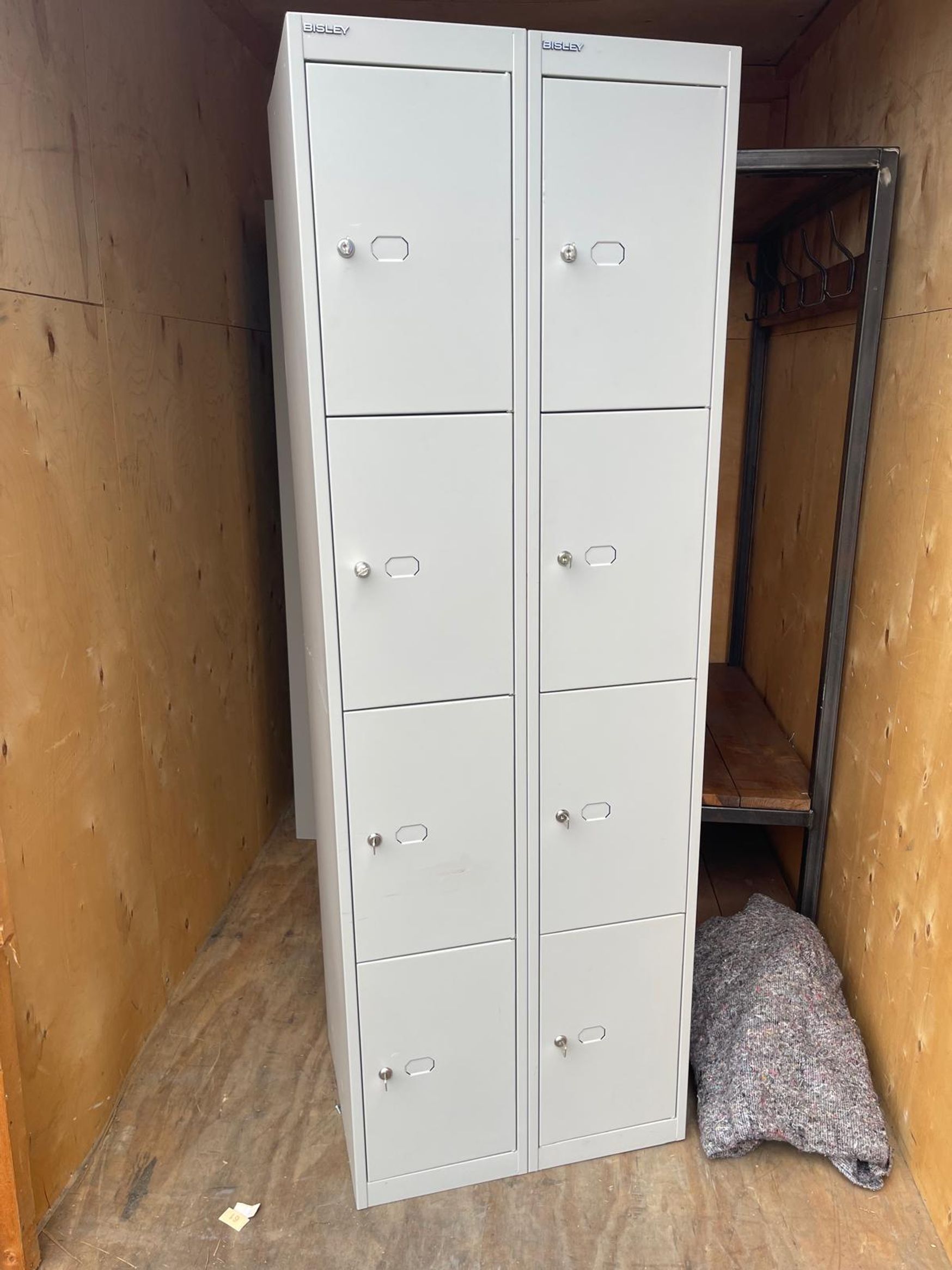 Used 4-door Bisley grey metal lockers 