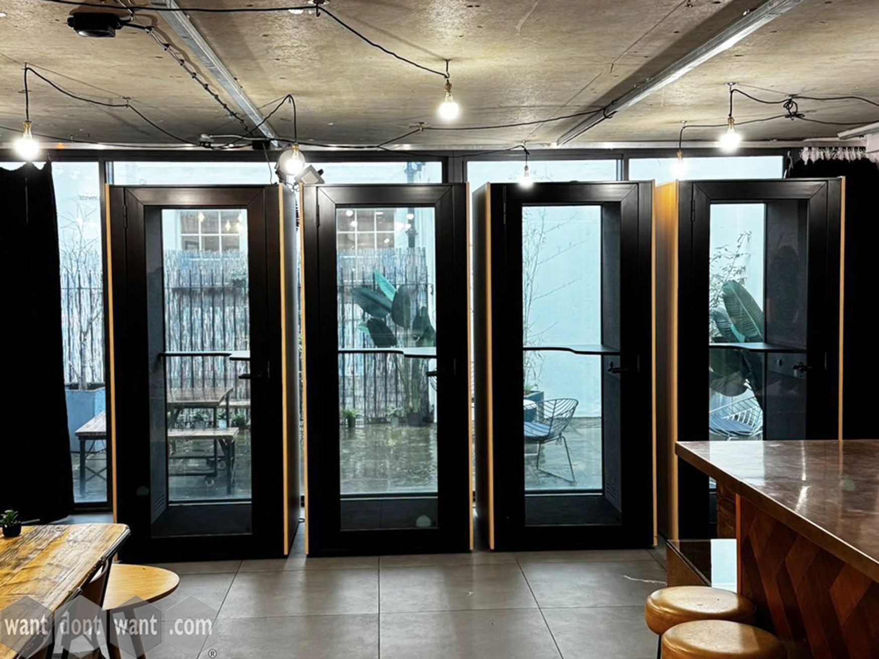 Used Martela SONO office pod by Martela in Black and Oak finish