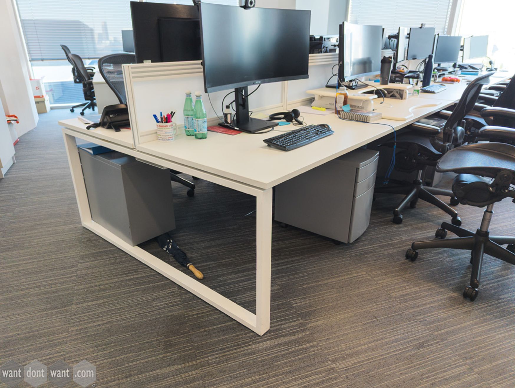 Used 1200mm back-to-back bench desk 