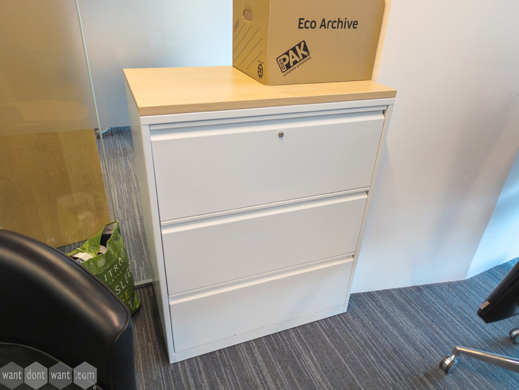 Used 800mm wood-top storage 