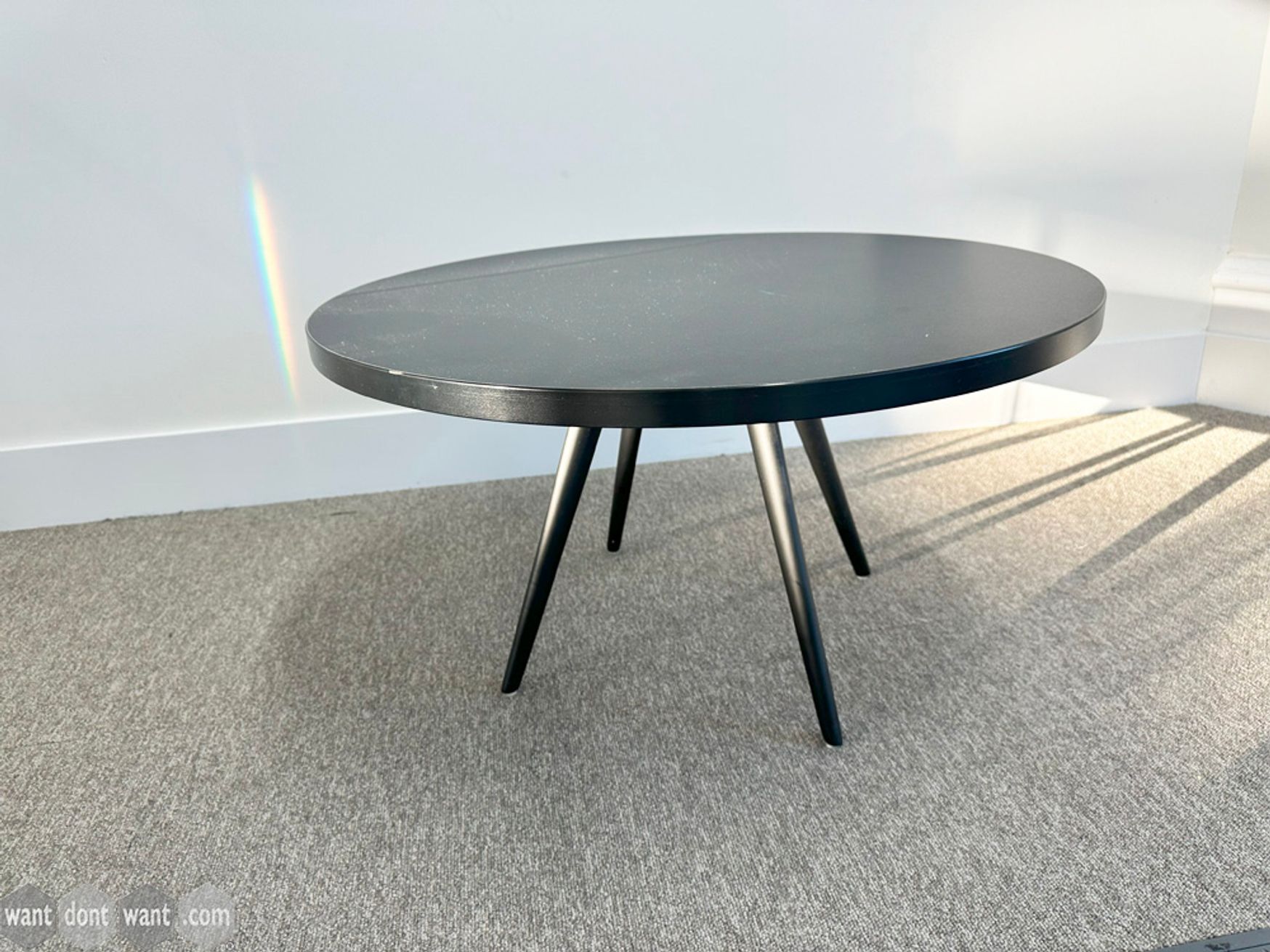 Used black coffee tables 600mm diameter.