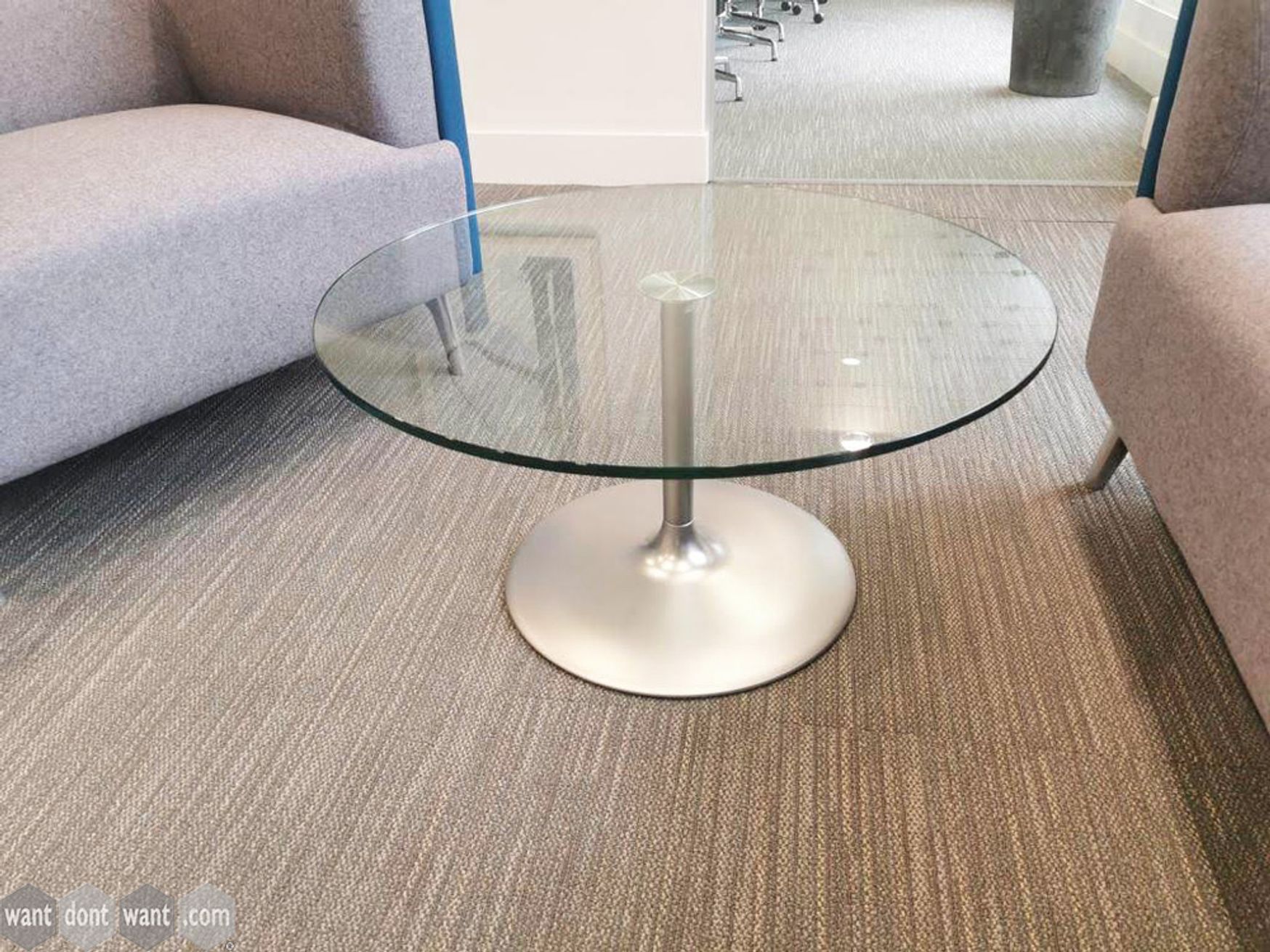 Want Dont Want.Com Second Hand Office Furniture Used Office Furniture Tables Breakout Cafe Coffee Side Used 900mm glass coffee table