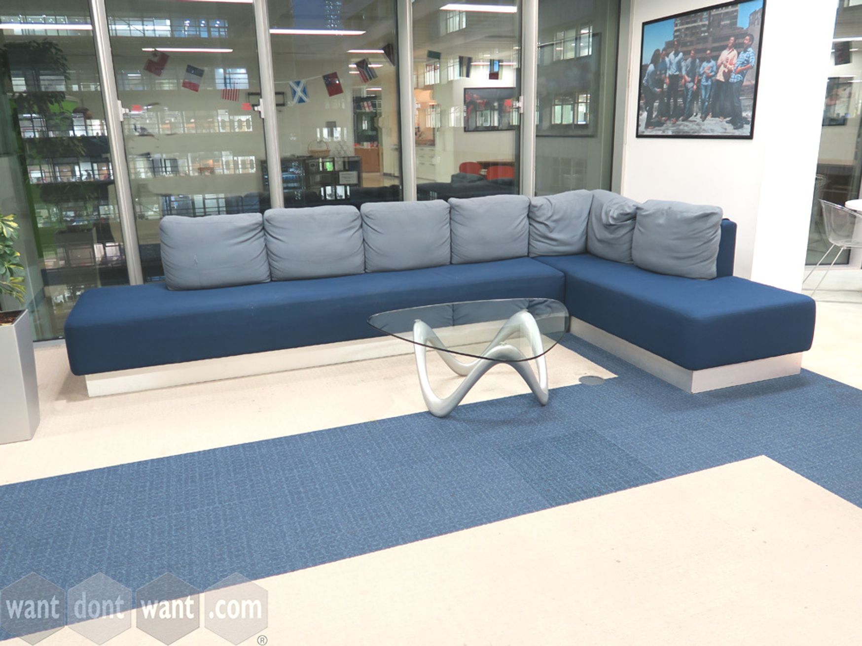 Want Dont Want.Com Second Hand Office Furniture Used Office Furniture Chairs Sofas Armchairs Lounge Used L Shape Sofa with Cushions Included