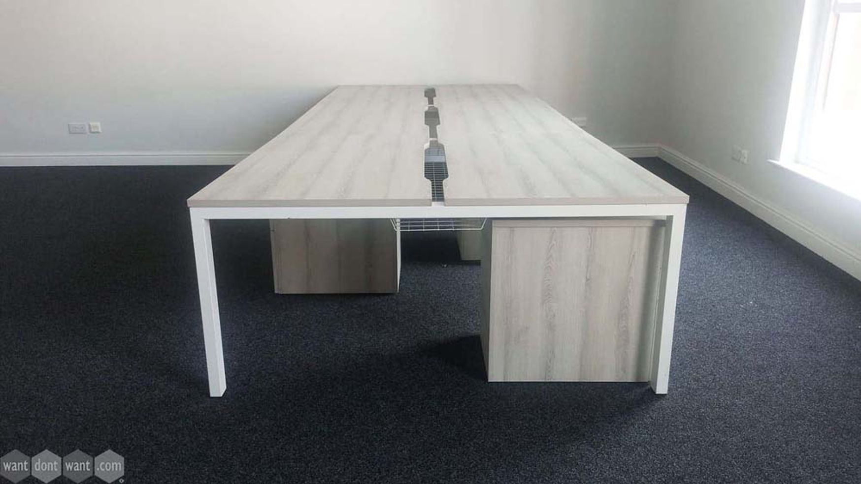 Used 1400mm Gresham Bench Desks with Screens & Pedestals Included