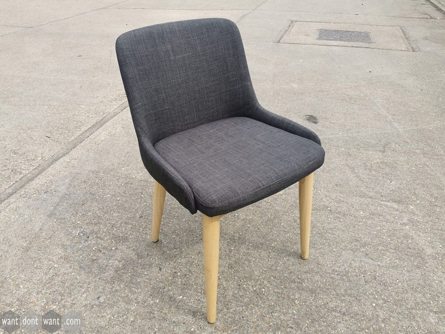 Used Fabric Chairs with Wooden Legs