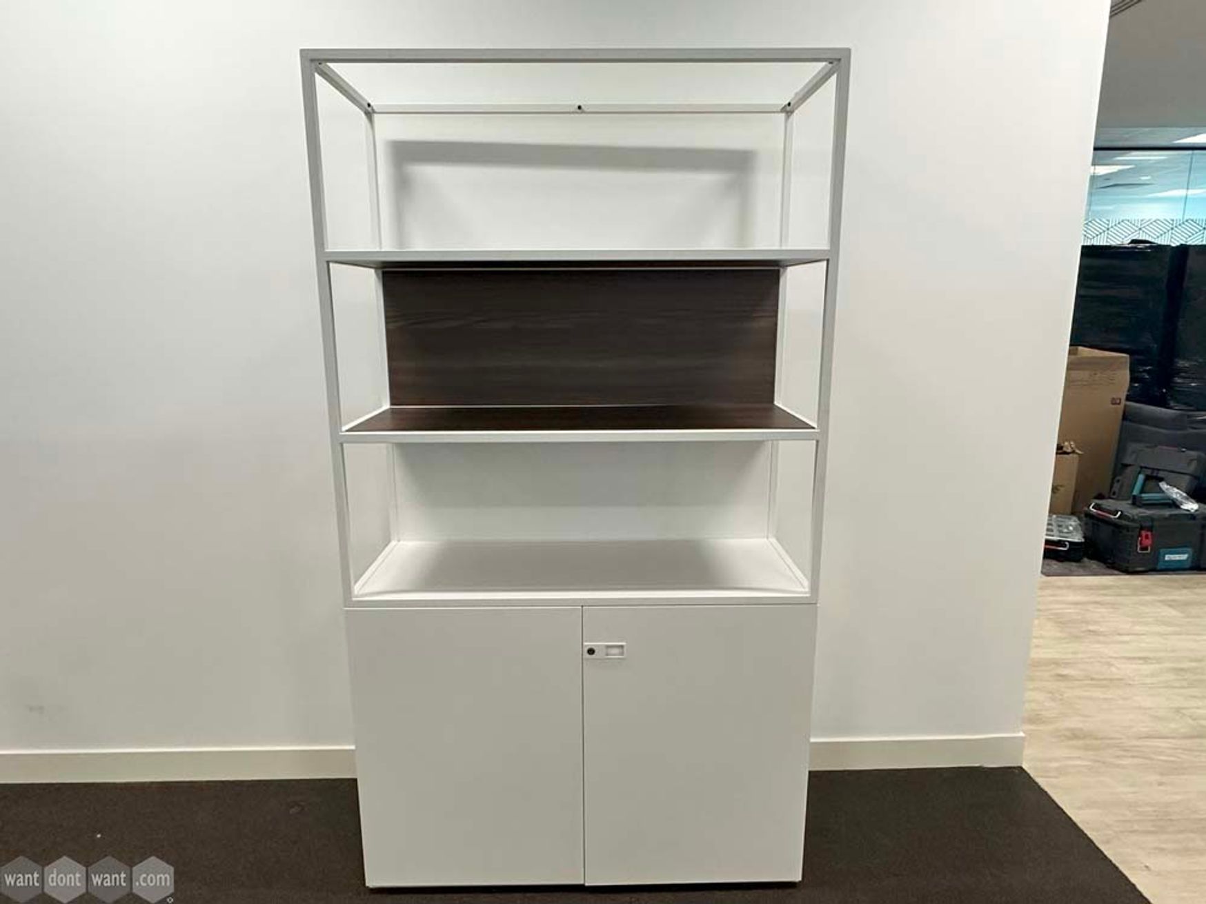 Used Knoll bookcases with double door base units