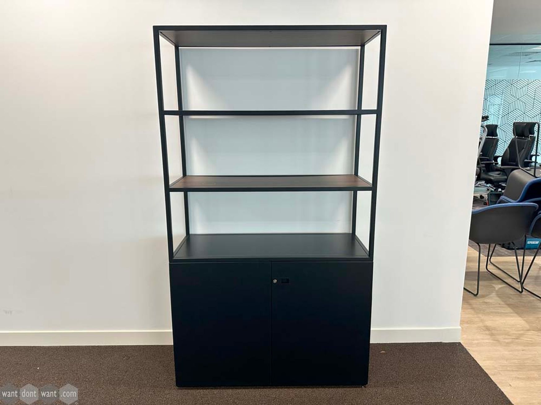 Used Knoll bookcases with double door base units