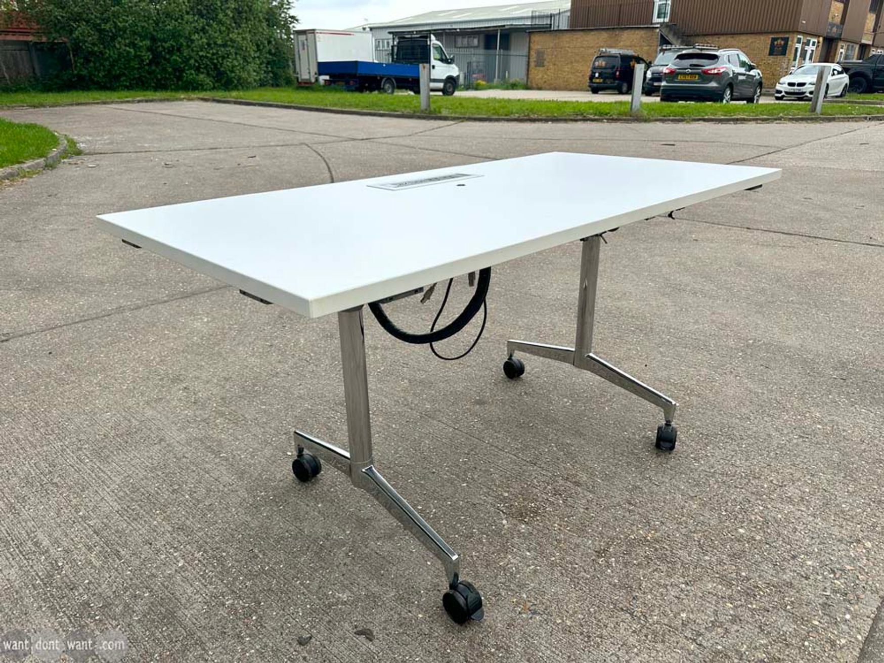 Used 1500mm Kusch & Co flip top tables with power 