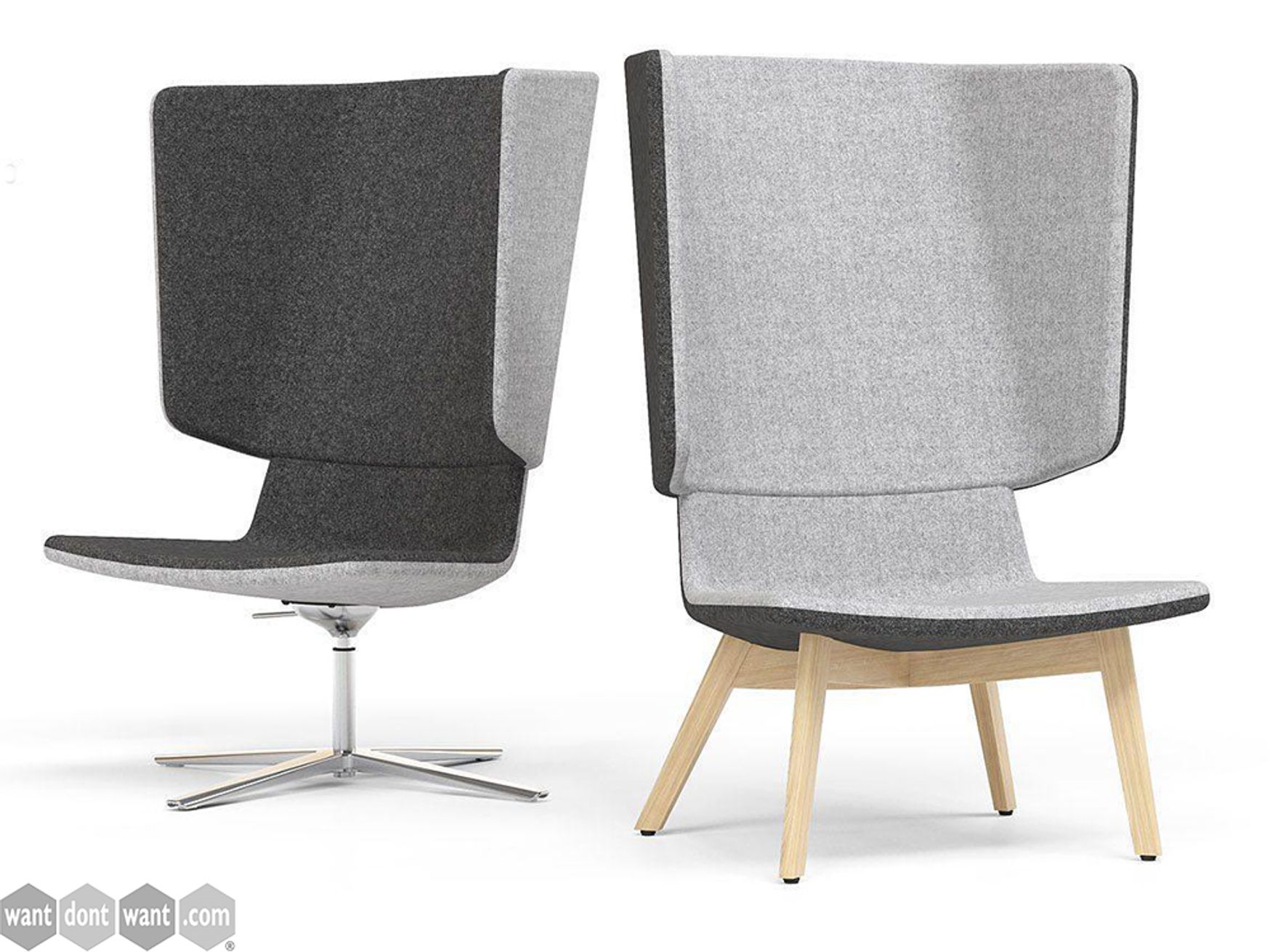 New High-back Lounge Chairs with Choice of Base/Legs
