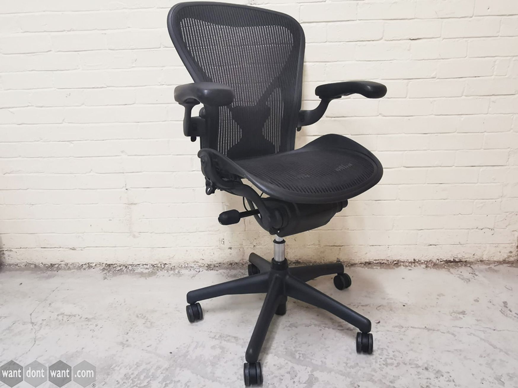 Used Size B Herman Miller Aeron Chairs in Graphite with PostureFit Lumbar Support