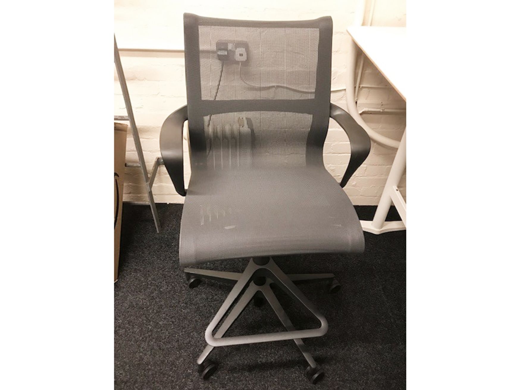 Used Herman Miller Setu Mesh Draughtsman Stools with Footrest