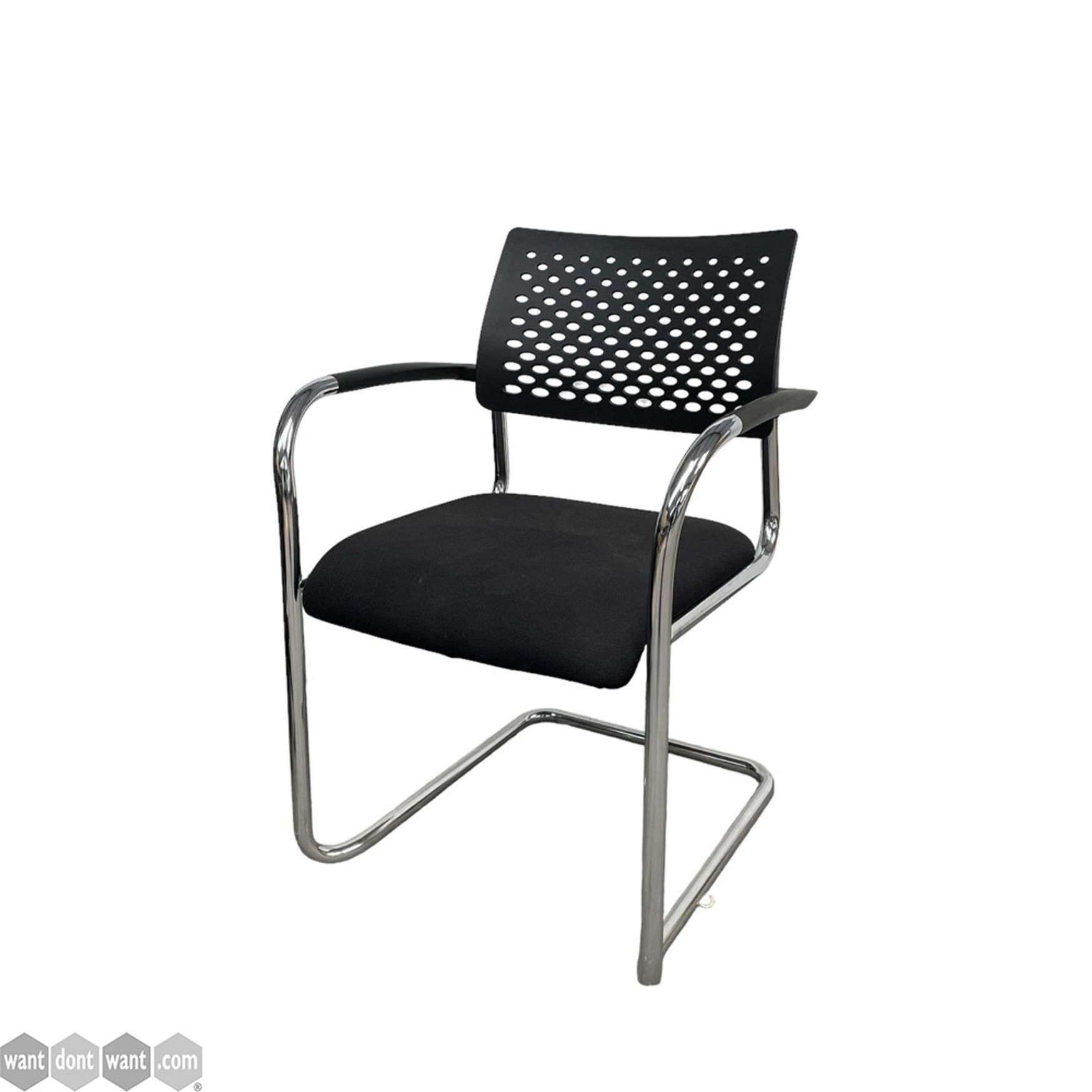 Used Kusch 'Papilio' Frame chair with black upholstered seat and mesh back.