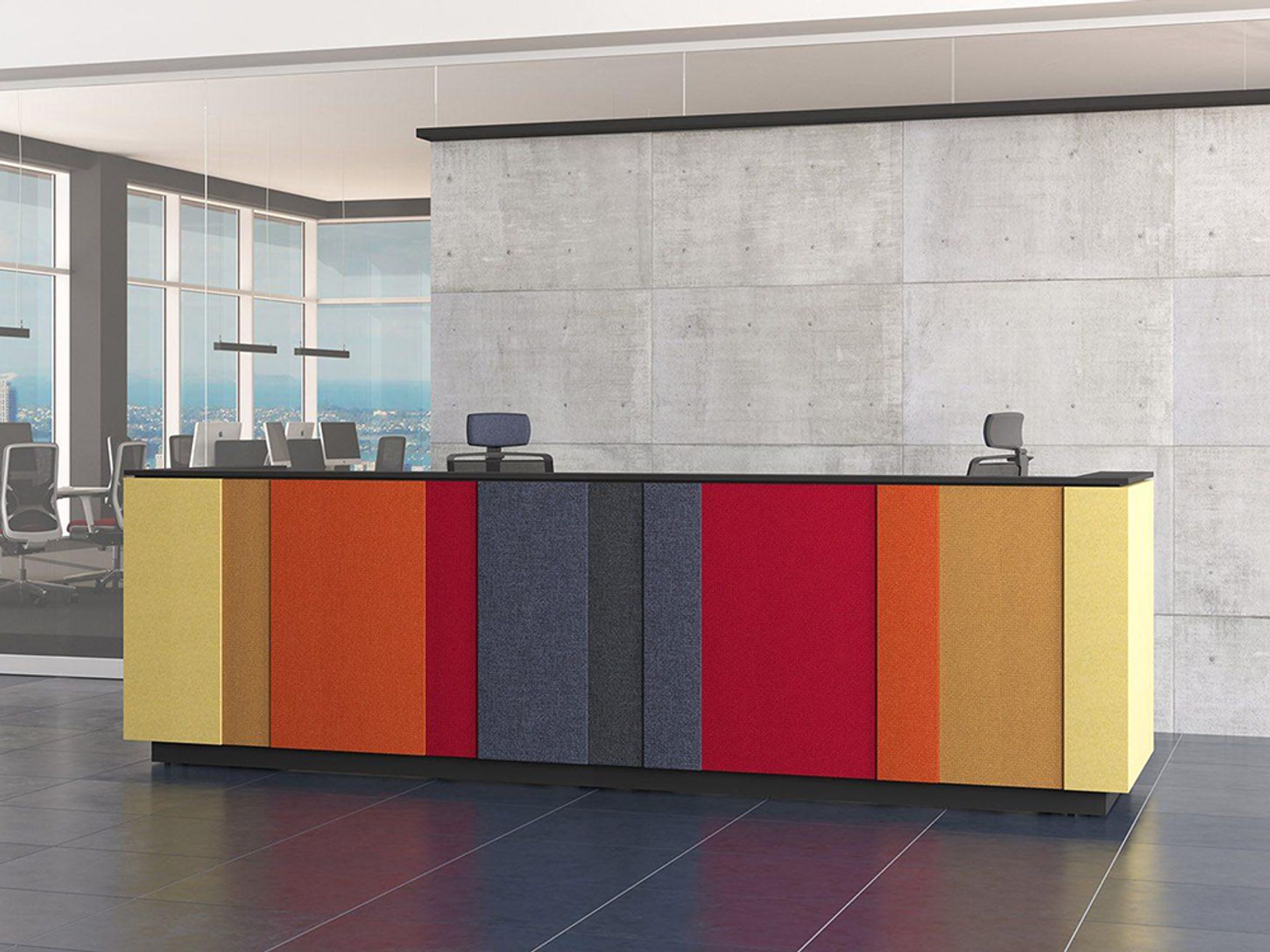Brand New Reception Desks with Vertical Panels - Many Configurations Possible