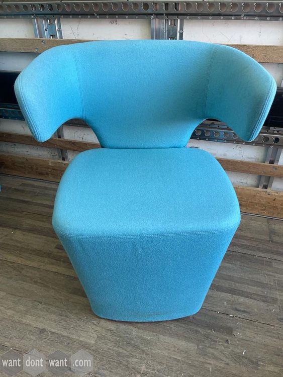Used Allermuir 'Bison' chairs upholstered in light blue fabric.