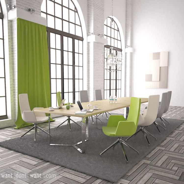 Brand New Boardroom Table with 36mm Top and Chrome Frame