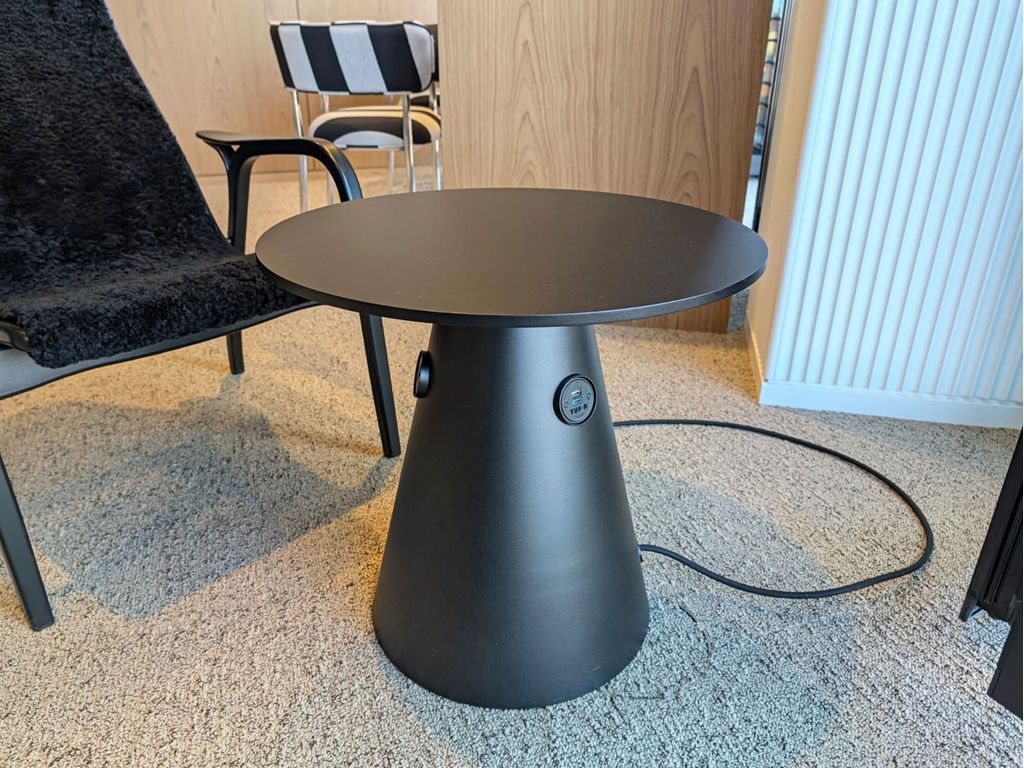 Used Bla Station Jack Side Table including power