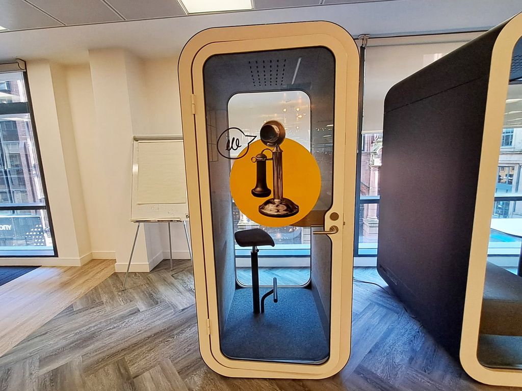 Used Framery O Acoustic Phone Booth with Stool