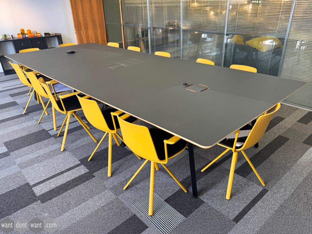 Used 4000mm Rawside black top boardroom table