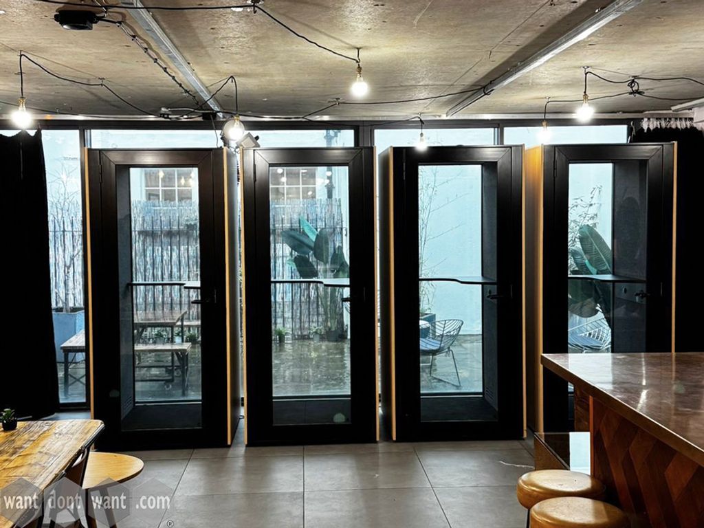 Used Martela SONO office pod by Martela in Black and Oak finish