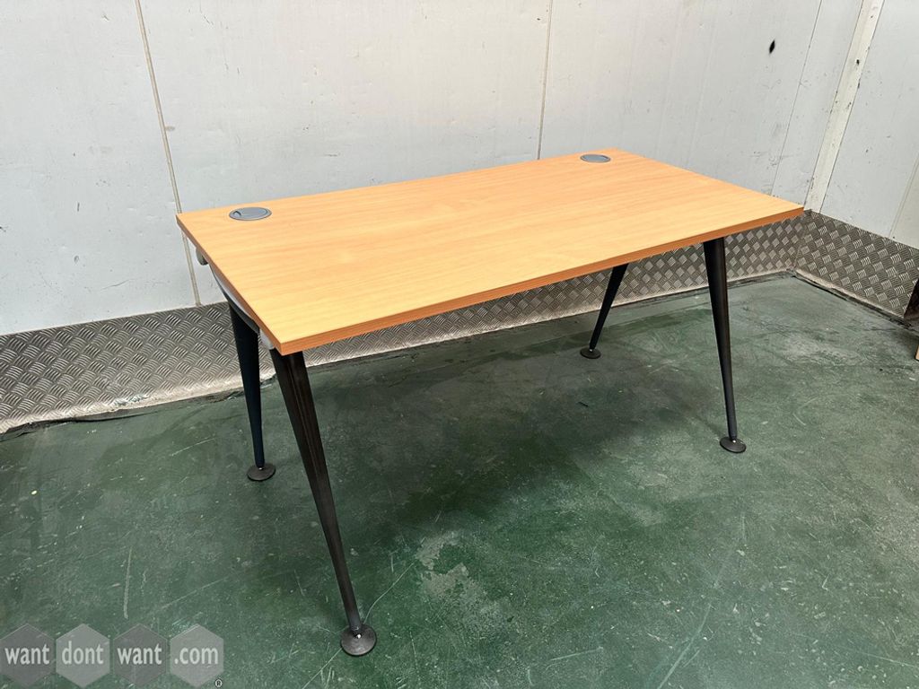 Used 1400mm Herman Miller Abak single desks with wooden top