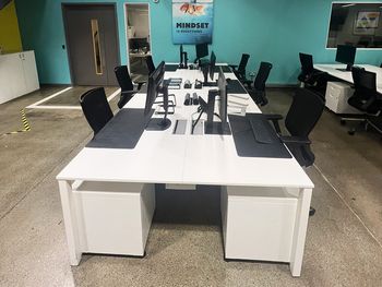 Used 1400mm Techo 'Alfa 200' White Bench Desks