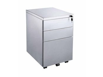Brand new silver 3-drawer locking mobile pedestals from stock - fantastic price!