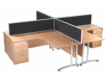 Brand New desk dividing screens with silver frame from stock